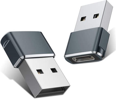 USB C Female to USB Male Adapter (2 Pack),Type C to USB A Charger Cable ...