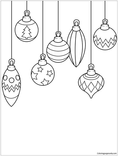 Christmas Ornaments Coloring Page - Free Coloring Pages Online