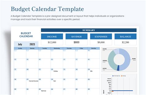 Budget Calendar Template - Download in Excel, Google Sheets | Template.net