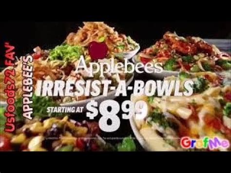 APPLEBEE'S Irresist-A-Bowls - Usfoods72 USA. - YouTube