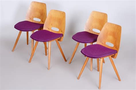 Mid-Century Modern Dining Chairs, Designed by František Jirák for Tatra ...