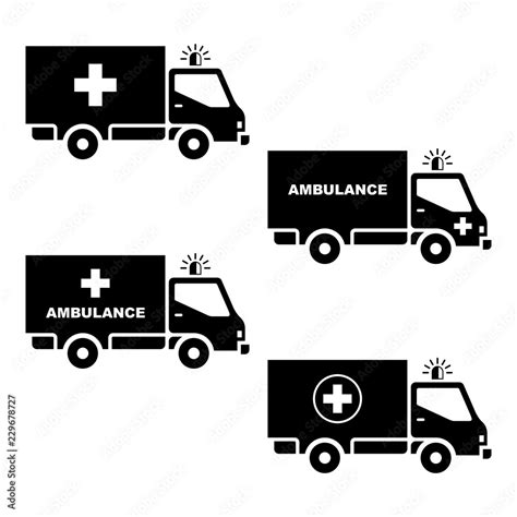 Ambulance car silhouette vector. Stock Vector | Adobe Stock