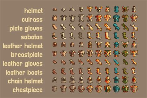 100 Pixel Art Armor Icons Pack 6 Download - CraftPix.net