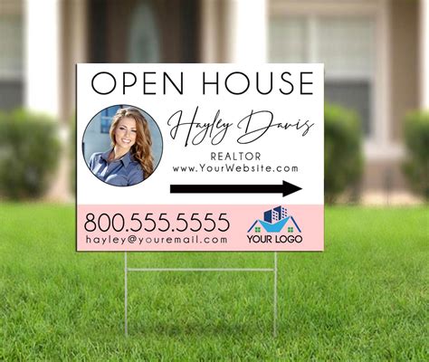 Custom Modern Open House Sign Template, Real Estate Open House Sign, Open House Yard Sign ...