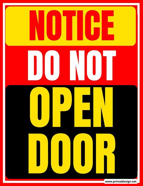 Do Not Open Door Sign | FREE Download