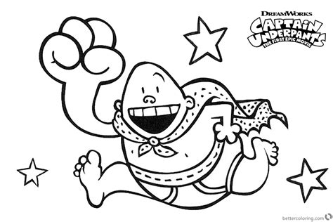 Captain Underpants Coloring Pages Run with Stars - Free Printable ...