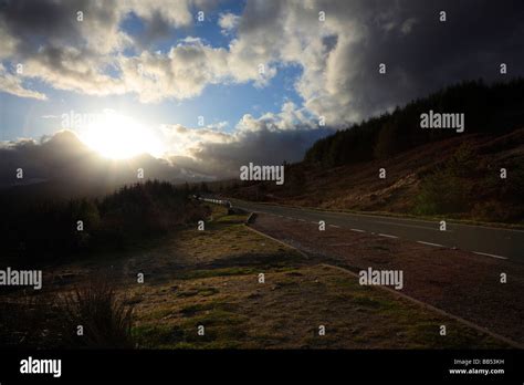 Sunset in Scottish Highlands Stock Photo - Alamy