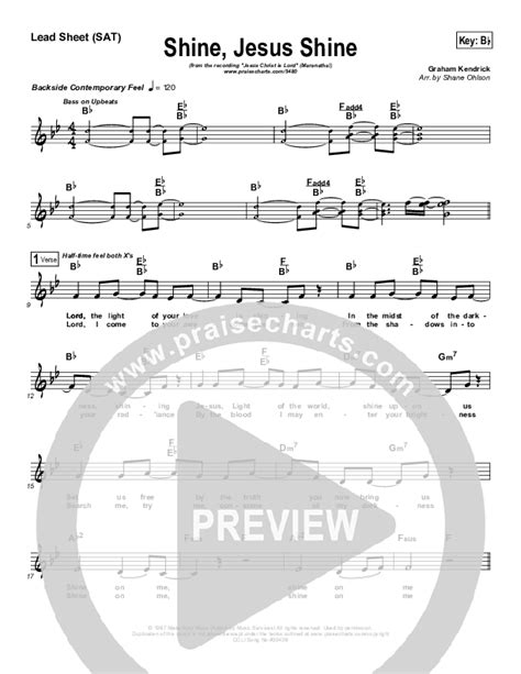 Shine Jesus Shine Sheet Music PDF (Graham Kendrick) - PraiseCharts