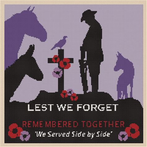 Cross Stitch Chart Lest We Forget Remembrance War Animals 452 - Etsy