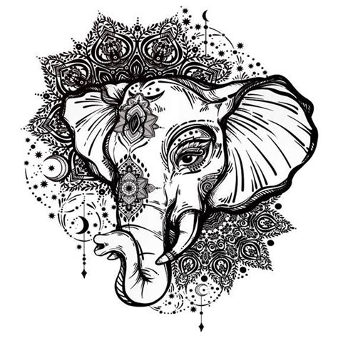 Tatuaje temporal de elefante Mandala | Etsy | Elephant tattoo design ...