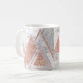 scandinavian chic rose gold geometric white marble coffee mug | Zazzle