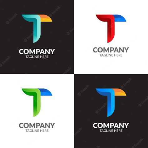 Premium Vector | Colorful Minimalist Letter T Logo Design