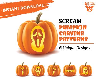 Ghost Face Scream Horror Movie Printable Pumpkin Stencil Template ...