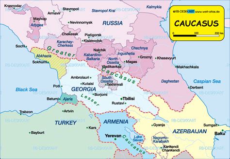 Caucasus Countries Map