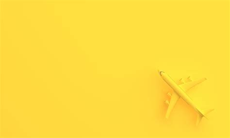 Premium Photo | Airplane on yellow background with copy space. minimal idea concept. 3d rendering