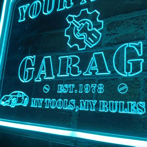 Personalized Neon Garage Signs, Custom Name Garage LED Light up Neon ...