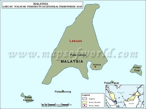 Labuan Map, Map of Labuan State, Malaysia