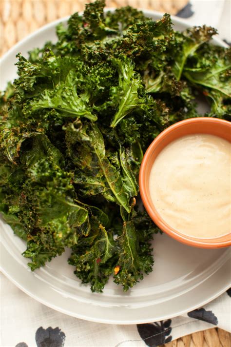 Spicy Kale Chips w/ Lemon Tahini | Fig & Thyme