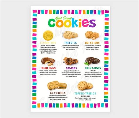 LBB Girl Scout Cookie Booth Menu Price Sheet Printable Little | Etsy Crispy Cookies, Buttery ...