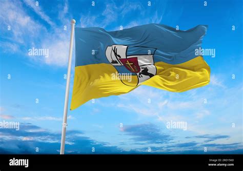 flag of Historic peoples Bessarabia Germans at cloudy sky background ...