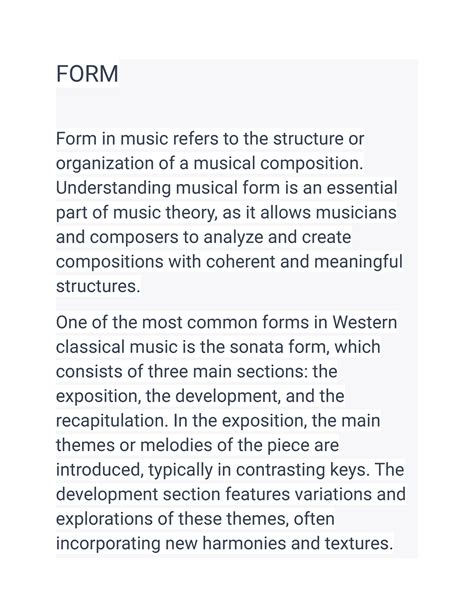 FORM - These lecture notes are about forms in music theory. - FORM Form ...