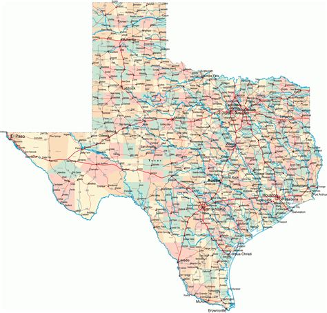 Texas Road Map - Tx Road Map - Texas Highway Map - North Texas Highway ...