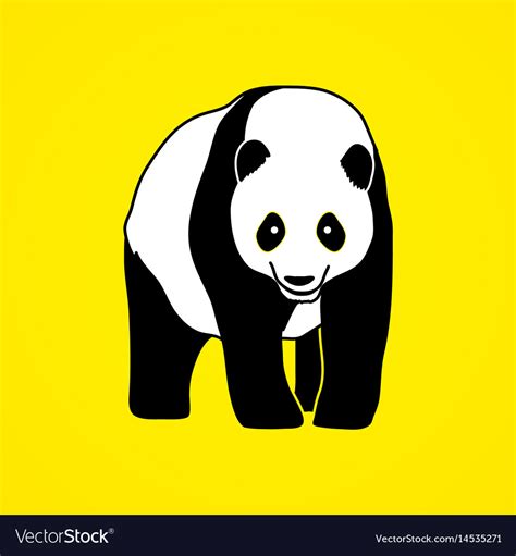 Fat Panda Standing Cartoon Logo Royalty Free Vector Image - Riset