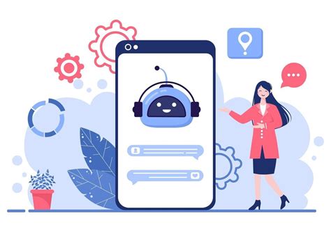 Robot Virtual Assistance or Chatbot Background Vector illustration ...