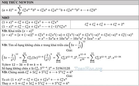 Công thức toán 11 giải nhanh mọi dạng toán - ToanHoc.org