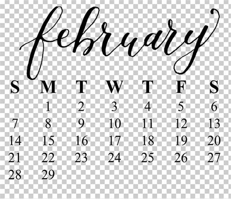 Handwriting Calligraphy February Calendar PNG, Clipart, 12 February ...