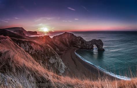 Wallpaper : door, blue, sea, orange, man, sunrise, coast, ancient, war, rocks, o, hills, Dorset ...