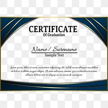 Certificate Graduation Award Vector Hd PNG Images, Certificate Of Graduation Blue Color Design ...