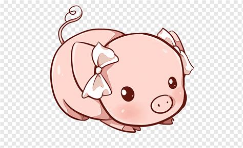 Domestic pig Paper Kavaii Drawing Illustration, Cartoon pig, cartoon Character, mammal, face png ...