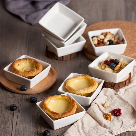 BTäT- Ramekins 4 oz Square, Set of 8 Ramekins for Baking, Creme Brulee ...