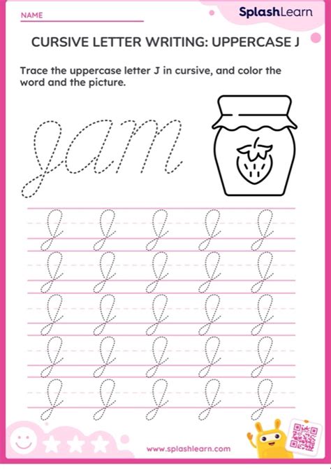 Cursive Letter Writing: Uppercase J — Printable ELA Worksheet