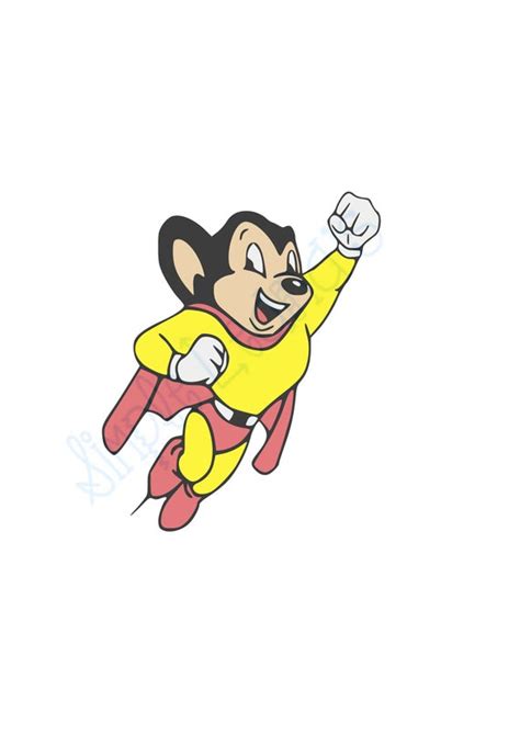 Vintage Cartoon Mighty Mouse Image File JPG PNG and Layered - Etsy