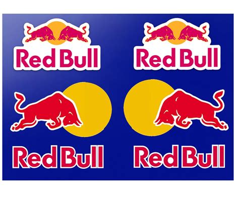 Red Bull Large 15cm Leaping Bullls & White Background Logo Motor Bike ...