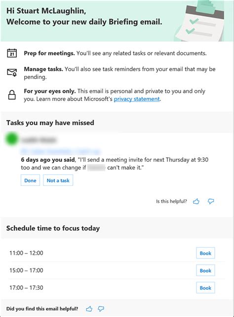 Daily briefing emails in Microsoft 365 - CompanyNet