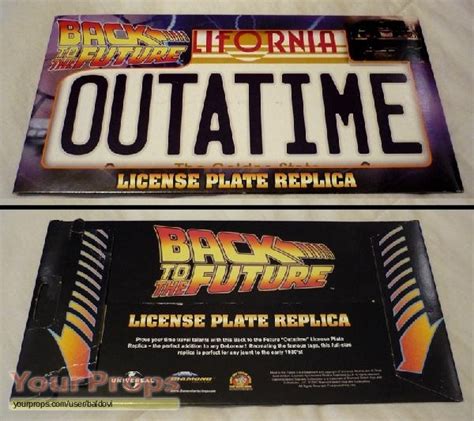 Back To The Future OUTATIME License DeLorean Plate replica movie prop