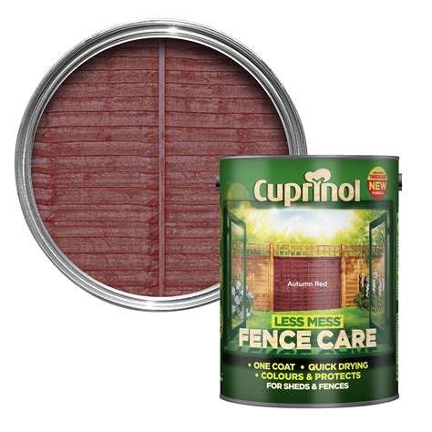 Cuprinol Less mess fence care Autumn red Matt Shed & fence treatment 5L | Departments | DIY at B&Q