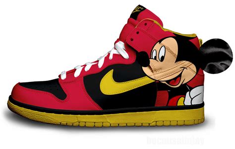 Cute Modern Mickey Nikes X Vintage Mickey Nike | Nike Sb Dunk Skate Shoes