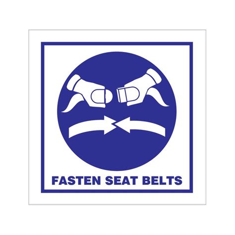 Fasten Seat Belts 150x150mm Material Symbol Photoluminescent self adhesive vinyl Option with or ...