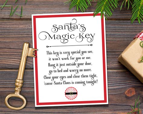 Printable Santa's Magic Key Poem Tag Santa Key Tag Party - Etsy Hong Kong