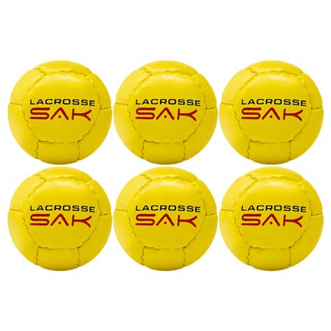 6 Pack Yellow Lax Sak Lacrosse Training Balls. Same Weight & Size as a Regulation Lacrosse Ball ...