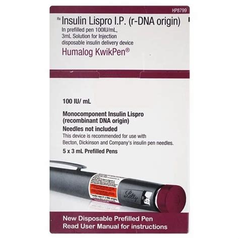 Humalog Kwikpen Insulin Lispro Injection Pen IP, 100 IU/ml at Rs 4000 ...