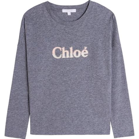 CHLOE | Logo Long Sleeve T Shirt | Kids | Regular Fit T-Shirts | Flannels