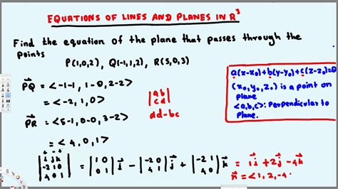 Equation of a Plane Passing Through 3 Three Points : Vector Calculus - YouTube