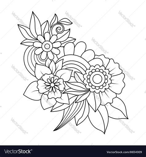 Doodle art flowers Royalty Free Vector Image - VectorStock