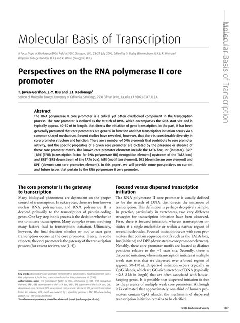 (PDF) Perspectives on the RNA polymerase II core promoter: Figure 1