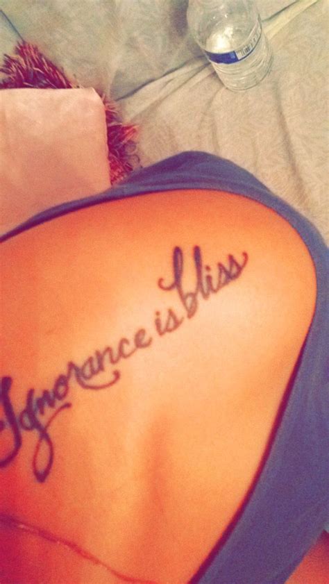 Ignorance is bliss tattoo Ignorance Is Bliss, Power Pop, Tattoo Quotes, Tattoo Ideas, Stamps ...